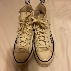 Stylish Cream High-Top Sneakers